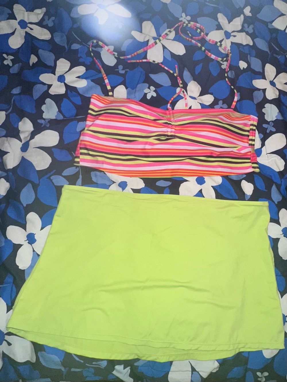 No Boundaries Pink Bikini Top with Multicolor Stripe Accent